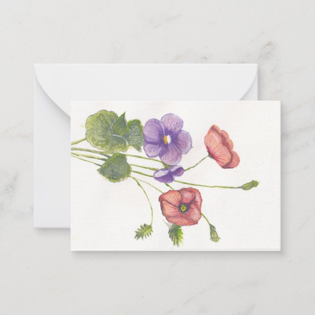 Violets and Poppies Card (Front)