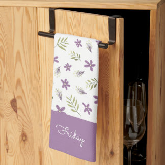 Violets and wild flowers cooker kitchen towel