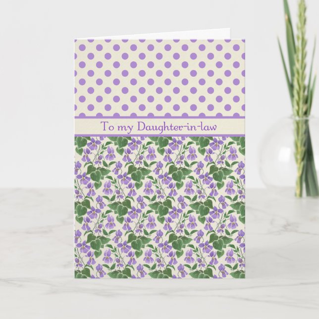 Violets, Carte d'anniversaire de février, belle-fi (Devant)
