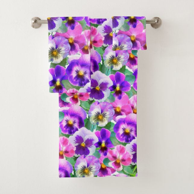 Violets colorés Pansy Flowers Motif (En situation)