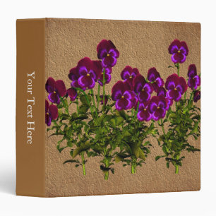 Violets Faux Vintage Look Floral Binder