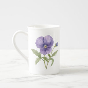 Violets February Birth Flower Bone China Mug