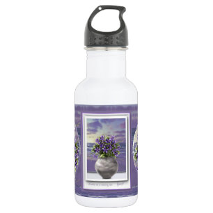 violets in a moon jar 532 ml water bottle