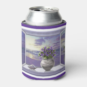 violets in a moon jar can cooler