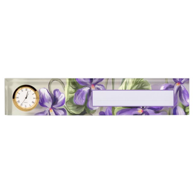violets in a moon jar nameplate (Front)