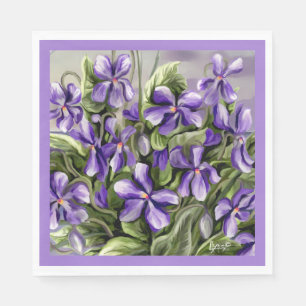 violets in a moon jar napkin