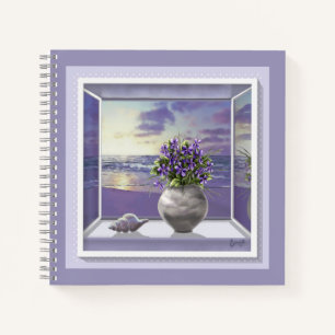 violets in a moon jar notebook