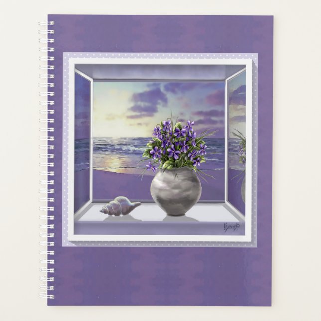 violets in a moon jar planner (Front)