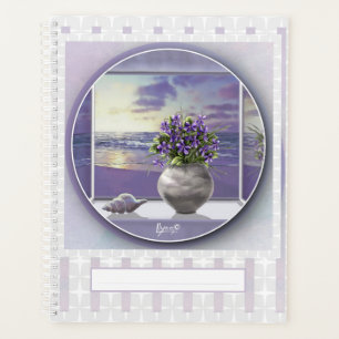 violets in a moon jar planner
