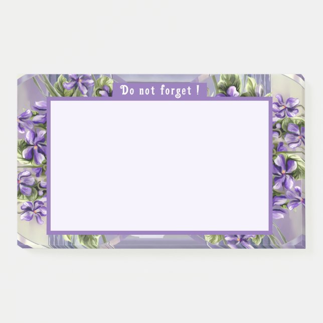 violets in a moon jar post-it notes (Front)