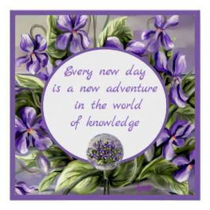 violets in a moon jar poster