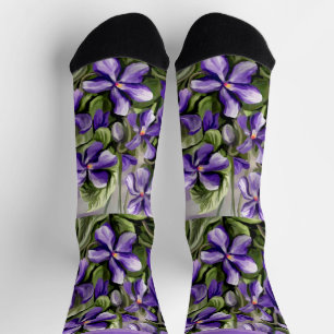 violets in a moon jar socks