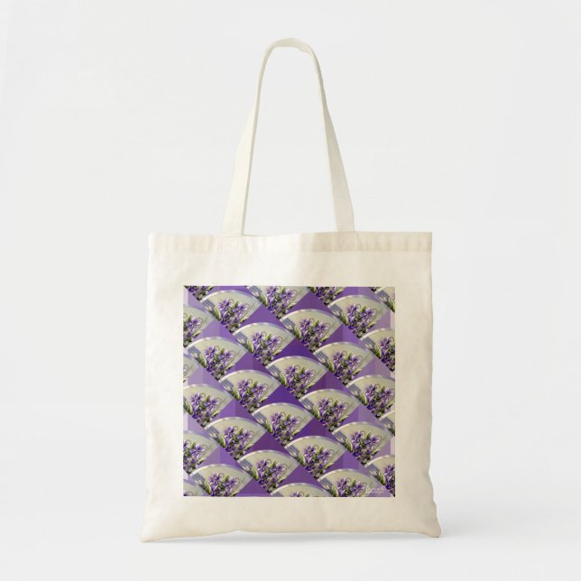 violets in a moon jar tote bag (Front)