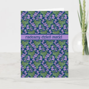 Violets, Mother's Day Card, Polish Greeting Card