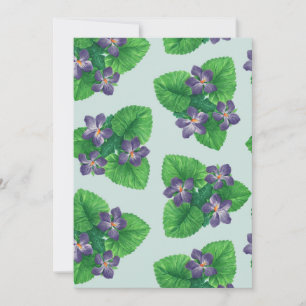 Violets on sea glass blue