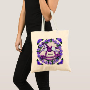 Violets Rocking Horse  Tote Bag