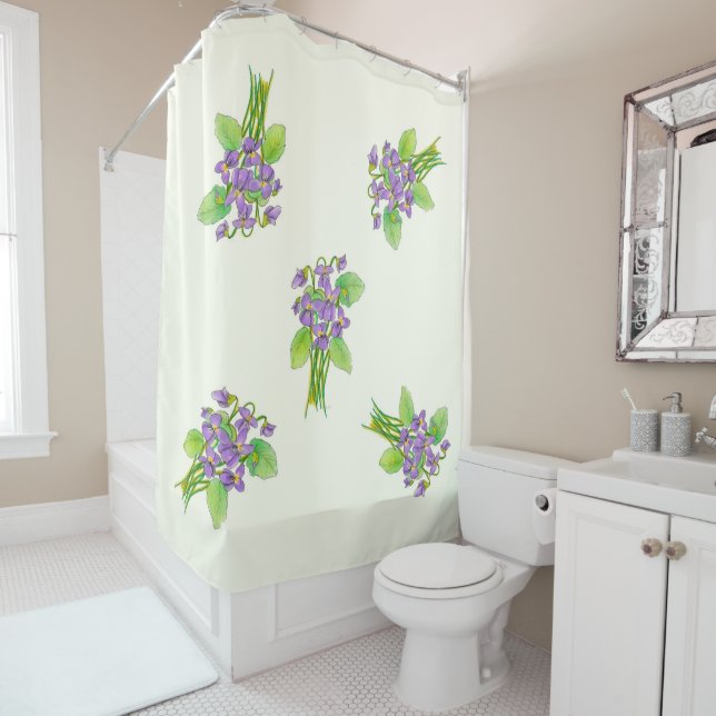 Violets sauvages rideau de douche (En situation)
