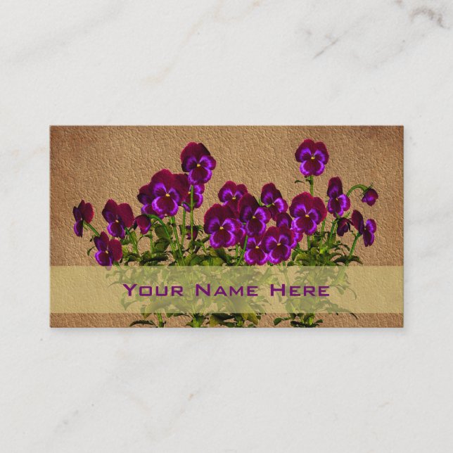 Violets violets Carte de visite d'art floral (Devant)