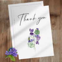 Violets Watercolor Minimalist Elegant Wedding