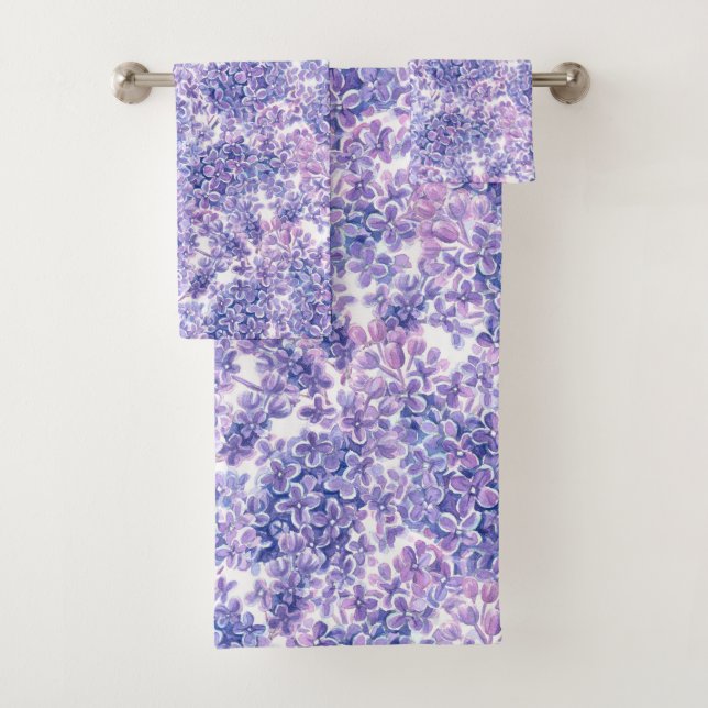 Violette aquarelle fleurs lilas (En situation)