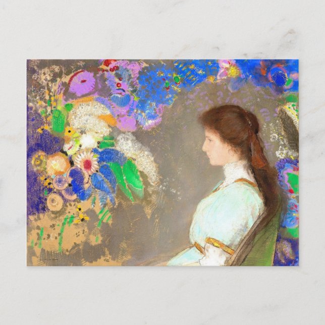 Violette Heymann, Fine Art Painting by Redon Postcard (Front)