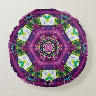 Violette Kaleidoscope Round Pillow