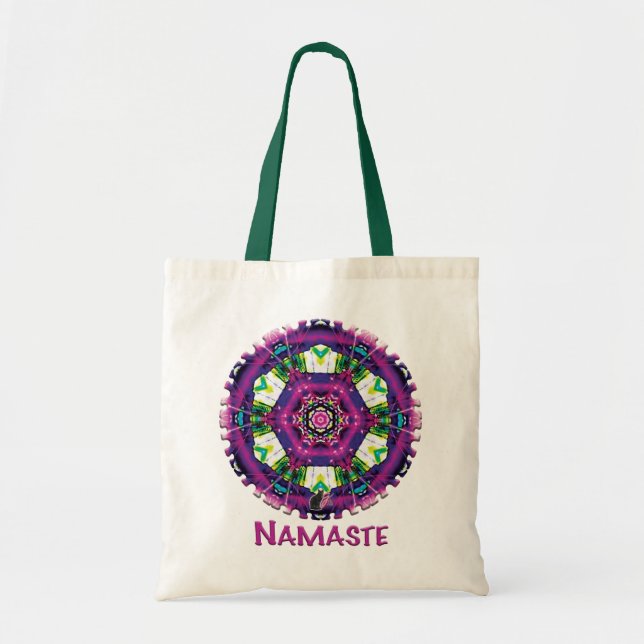 Violette Namaste Kaleidoscope Tote Bag (Front)