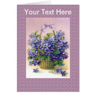 Violettes dans une carte de panier