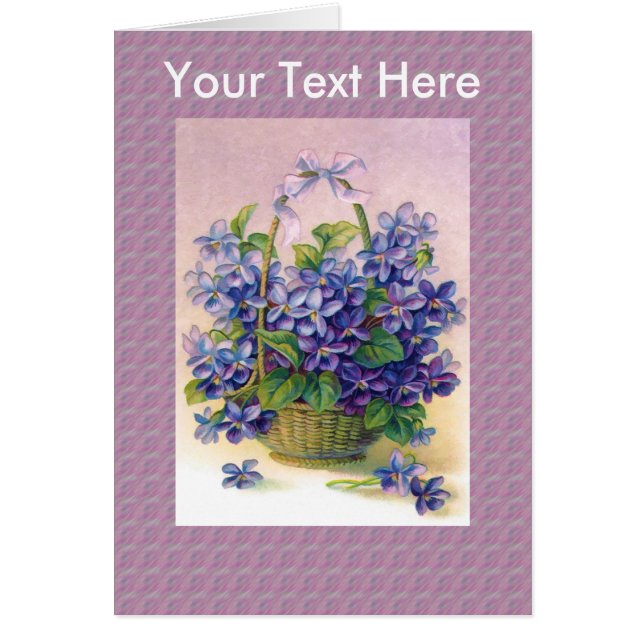 Violettes dans une carte de panier (Devant)