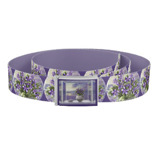 Violettes in a moon jar belt