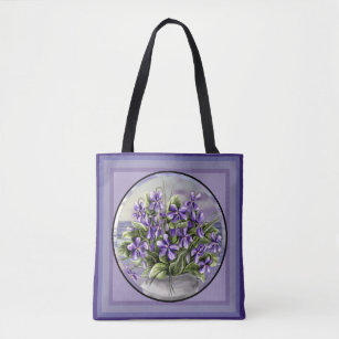 Violettes in a moon jar Tote Bag