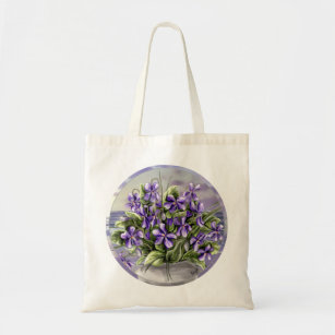 Violettes in a moon jar Tote Bag