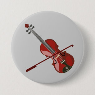 Violin 3 Inch Round Button