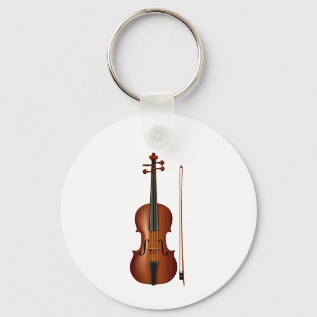VIolin and bow realistic graphic Keychain (Front)
