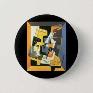 Violin and Glass by Juan Gris, Vintage Cubism 2 Inch Round Button