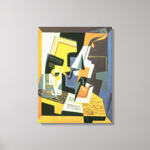 Violin and Glass by Juan Gris, Vintage Cubism Canvas Print
