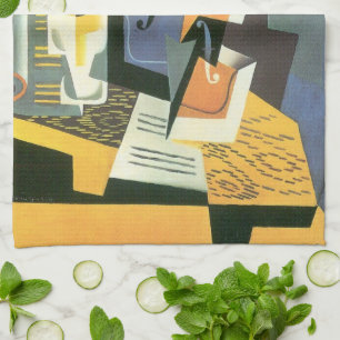Violin and Glass by Juan Gris, Vintage Cubism Kitchen Towel