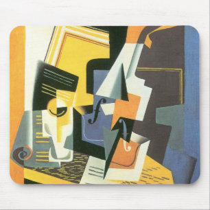 Violin and Glass by Juan Gris, Vintage Cubism Mouse Pad