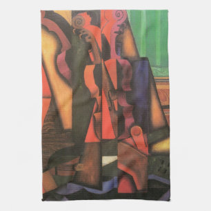 Violin and Guitar by Juan Gris, Vintage Cubism Art Kitchen Towel