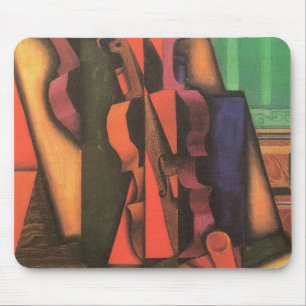 Violin and Guitar by Juan Gris, Vintage Cubism Art Mouse Pad