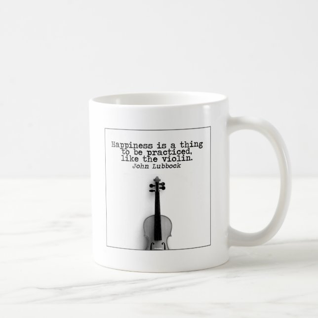 Violin and Happiness Coffee Mug (Right)