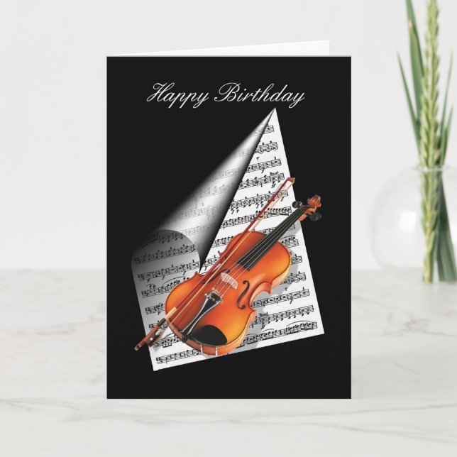Violin and Music Sheet Card (Front)