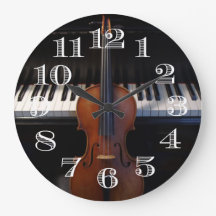 Violin and Piano Clock Design