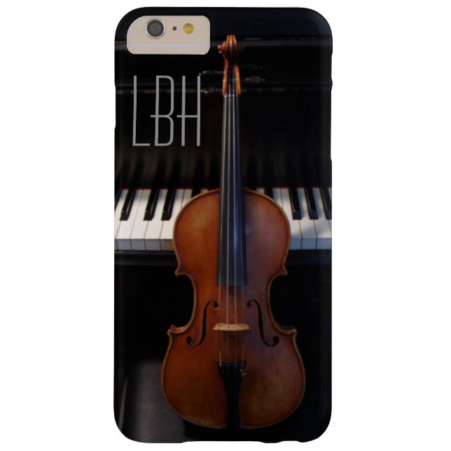 Violin and Piano Keyboard with Custom Monogram Case-Mate iPhone Case (Back)