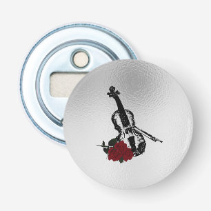 Violin and Roses Bottle Opener