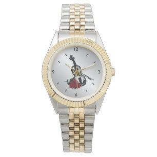 Violin and Roses Four Numbers Watch
