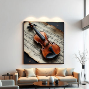 Violin and Sheet Music Poster