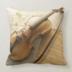 Violin and Sheet Music Throw Pillow