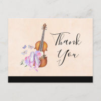 Violin, Ballet Shoes, and Butterflies Party Thanks