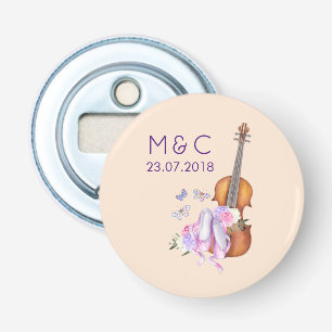 Violin, Ballet Shoes and Butterflies Wedding Bottle Opener